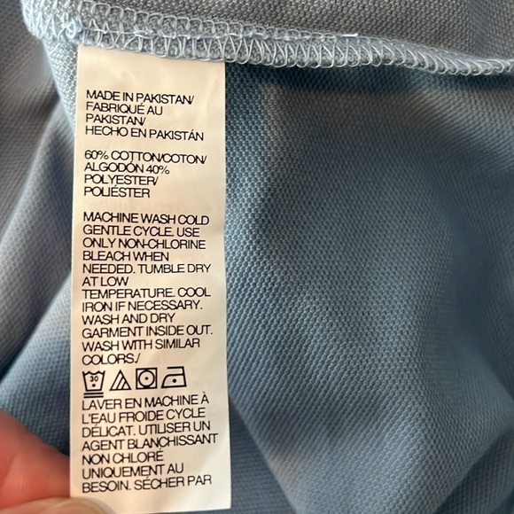 Van Heusen Essential Stain Shield Pique Quarter Zip Pullover in Ashley Blue 3XLT - Picture 9 of 11